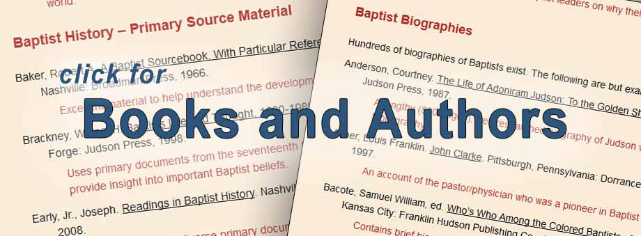 Bibliography for researching Baptist beliefs